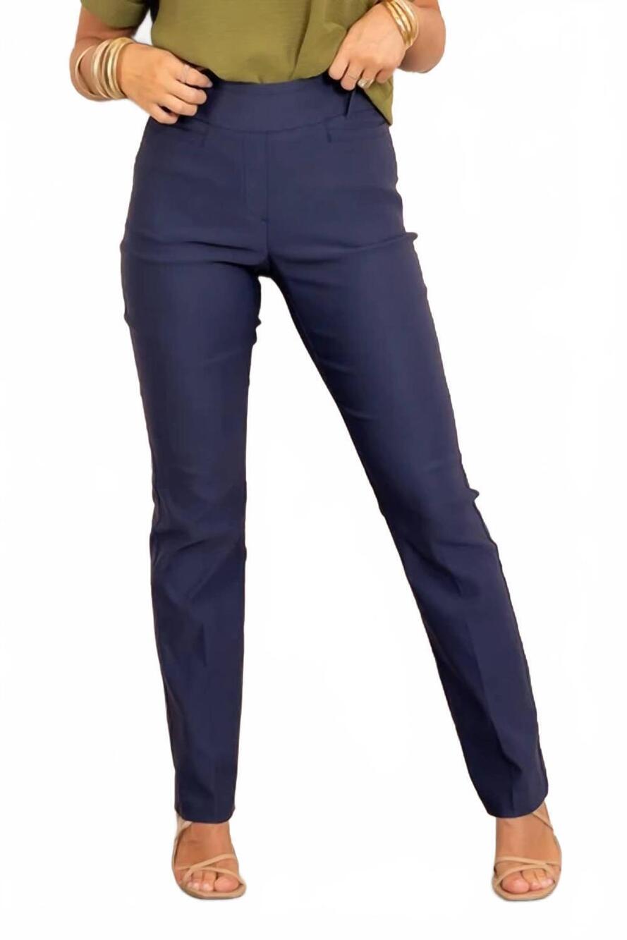 NEW TRIBAL women's pull on flatten it slim slacks pants in sapphire